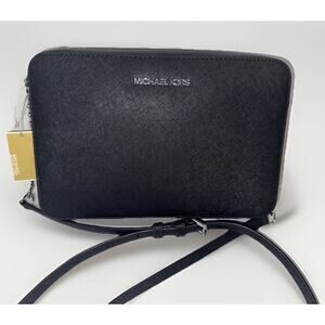NWT Michael Kors Jet Set Item Crossbody Black/Silver